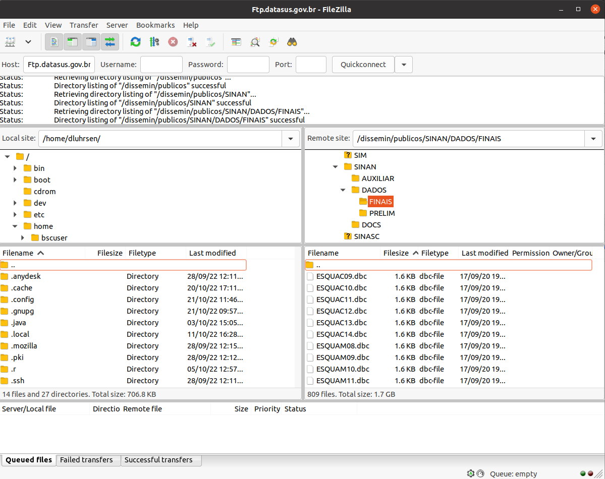Filezilla screenshot